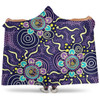 Australia Aboriginal Hooded Blanket - Purple Painting With Aboriginal Inspired Dot Hooded Blanket