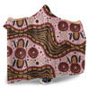 Australia Aboriginal Hooded Blanket - Aboriginal Inspired With Pink Background Hooded Blanket