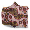 Australia Aboriginal Hooded Blanket - Aboriginal Inspired With Pink Background Hooded Blanket