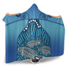 Australia Aboriginal Hooded Blanket - Blue Aboriginal Dot With Fish Hooded Blanket