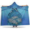 Australia Aboriginal Hooded Blanket - Blue Aboriginal Dot With Fish Hooded Blanket