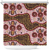 Australia Aboriginal Shower Curtain - Aboriginal Inspired With Pink Background Shower Curtain