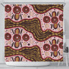 Australia Aboriginal Shower Curtain - Aboriginal Inspired With Pink Background Shower Curtain