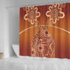 Australia Aboriginal Shower Curtain - Brown Kangaroo In Aboriginal Dot Art Shower Curtain