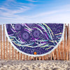 Australia Aboriginal Beach Blanket - Purple Dot Dreamtime Beach Blanket