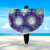 Australia Aboriginal Beach Blanket - Purple Abstract Seamless Pattern With Aboriginal Inspired Beach Blanket