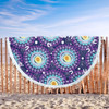 Australia Aboriginal Beach Blanket - Purple Abstract Seamless Pattern With Aboriginal Inspired Beach Blanket