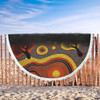 Australia Aboriginal Beach Blanket - Dreaming Trees And Goanna In Dot Pattern Beach Blanket