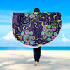 Australia Aboriginal Beach Blanket - Purple Painting With Aboriginal Inspired Dot Beach Blanket