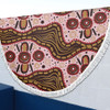 Australia Aboriginal Beach Blanket - Aboriginal Inspired With Pink Background Beach Blanket