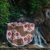 Australia Aboriginal Beach Blanket - Aboriginal Inspired With Pink Background Beach Blanket