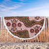 Australia Aboriginal Beach Blanket - Aboriginal Inspired With Pink Background Beach Blanket