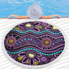 Australia Aboriginal Beach Blanket - Purple Dot In Aboriginal Style Beach Blanket