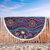 Australia Aboriginal Beach Blanket - Purple Dot In Aboriginal Style Beach Blanket