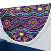 Australia Aboriginal Beach Blanket - Purple Dot In Aboriginal Style Beach Blanket