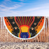 Australia Aboriginal Beach Blanket - Indigenous Dot With Boomerang Inspired Beach Blanket