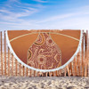 Australia Aboriginal Beach Blanket - Brown Kangaroo In Aboriginal Dot Art Beach Blanket