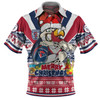 Sydney Roosters Christmas Custom Polo Shirt - Easts Rooster Santa Aussie Big Things Polo Shirt