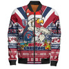 Sydney Roosters Christmas Custom Bomber Jacket - Easts Rooster Santa Aussie Big Things Bomber Jacket