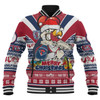 Sydney Roosters Christmas Custom Baseball Jacket - Easts Rooster Santa Aussie Big Things Baseball Jacket