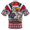 Sydney Roosters Christmas Custom Zip Polo Shirt - Easts Rooster Santa Aussie Big Things Zip Polo Shirt