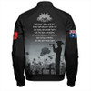 Australia Anzac Day Bomber Jacket - Lest We Forget Black Bomber Jacket
