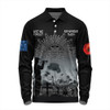 Australia Anzac Day Long Sleeve Polo Shirt - Lest We Forget Black Long Sleeve Polo Shirt