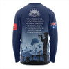 Australia Anzac Day Long Sleeve T-shirt - Lest We Forget Blue Long Sleeve T-shirt