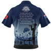 Australia Anzac Day Zip Polo Shirt - Lest We Forget Blue Zip Polo Shirt