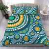 Australia Aboriginal Bedding Set - Turquoise Aboriginal Dot Art With Turtle  Bedding Set