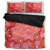 Australia Aboriginal Bedding Set - Pink Aboriginal Dot Art Background Bedding Set