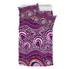 Australia Aboriginal Bedding Set - Purple Aboriginal Dot Art Style Painting Bedding Set