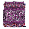 Australia Aboriginal Bedding Set - Purple Aboriginal Dot Art Style Painting Bedding Set