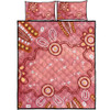 Australia Aboriginal Quilt Bed Set - Pink Aboriginal Dot Art Background Quilt Bed Set