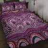 Australia Aboriginal Quilt Bed Set - Purple Aboriginal Dot Art Style Painting Quilt Bed Set