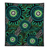 Australia Aboriginal Quilt - Green Aboriginal Dot Art Background Quilt