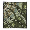 Australia Aboriginal Quilt - Green Turtle Aboriginal Painting Quilt