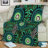 Australia Aboriginal Blanket - Green Aboriginal Dot Art Background Blanket