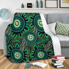 Australia Aboriginal Blanket - Green Aboriginal Dot Art Background Blanket