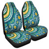 Australia Aboriginal Car Seat Cover - Turquoise Aboriginal Dot Art With Turtle  Car Seat Cover