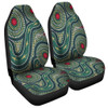 Australia Aboriginal Car Seat Cover - Green Aboriginal Dot Art Style Vector Painting Car Seat Cover