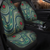 Australia Aboriginal Car Seat Cover - Green Aboriginal Dot Art Style Vector Painting Car Seat Cover