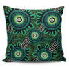 Australia Aboriginal Pillow Cases - Green Aboriginal Dot Art Background Pillow Cases