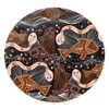 Australia Aboriginal Round Rug - Underwater Painting In Aboriginal Style Round Rug