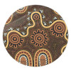 Australia Aboriginal Round Rug - Aboriginal Style Of Dot Art  Round Rug