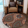 Australia Aboriginal Round Rug - Aboriginal Turtle Art Background Round Rug