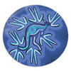 Australia Aboriginal Round Rug - Blue Aboriginal Style Of Dot Kangaroo Artwork  Round Rug