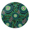 Australia Aboriginal Round Rug - Green Aboriginal Dot Art Background Round Rug