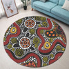 Australia Aboriginal Round Rug - Illustration Based On Aboriginal Style Of Artwork Round Rug