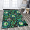 Australia Aboriginal Area Rug - Green Aboriginal Dot Art Background Area Rug